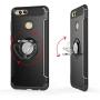 Orzero TPU + PC Hybrid Dual Layer Case Compatible for Huawei Honor 7X, Huawei Mate SE Full Body Heavy Duty Protection 360 Rotating Metal Ring (Adsorbed Iron Plate) (Huawei Honor 7X Not Included)-Grey