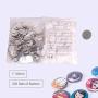 CO-Z 500-Piece 25mm/1 inch Blank Button Badge Parts Set for Button Making Machine, Metal Shells Clear Mylar and Plastic Base Components, DIY Arts Crafts Supplies for Gifts, Presents, Souvenirs