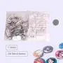 CO-Z 500-Piece 25mm/1 inch Blank Button Badge Parts Set for Button Making Machine, Metal Shells Clear Mylar and Plastic Base Components, DIY Arts Crafts Supplies for Gifts, Presents, Souvenirs