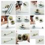Pro Bamboo Kitchen Press Stud 120 Sets 10mm Black Metal Snap Buttons Fasteners for Craft Leather Jacket Jeans Bag