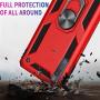 Suordii for Galaxy A01 Case with HD Screen Protector 360 Metal Rotating Ring Kickstand Holder Magnetic Car Mount Armor Heavy Duty Shockproof Case for Samsung Galaxy A01 - Red