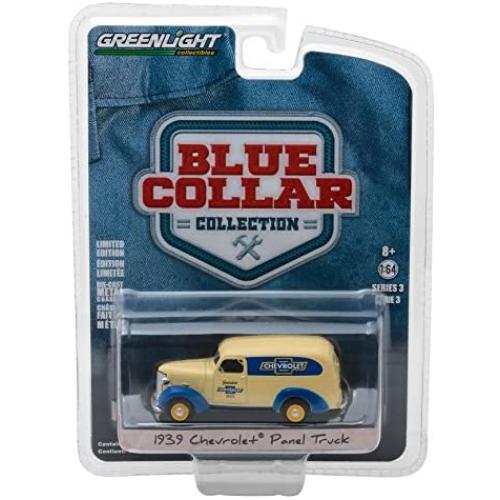 1939 Chevrolet Panel Truck Genuine Chevrolet Parts Blue Collar Collection Series 3 1/64 Diecast Model Car by Greenlight 35080 A