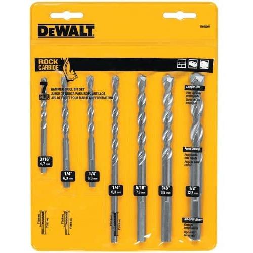 DEWALT Masonry Drill Bit Set, Percussion, 7-Piece (DW5207)