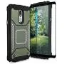 TJS Phone Case Compatible with LG Stylo 4 2018/Stylo 4 Plus/Q Stylus/Q Stylus Plus/Q Stylus Alpha, [Full Coverage Tempered Glass Screen Protector] Aluminum Magnetic Support Metal Plate Back (Green)