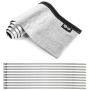 Wire Heat Shield Sleeve Aluminized Heat Shroud Heat Sleeving Fuel Line 2.2'' I.D. X 3Ft With 10 Pcs Stainless Steel Cable Metal Zip Ties