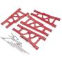 4-Pack Aluminum Front & Rear Suspension A-Arms Replacement of 3655 for Traxxas 1/10 Slash 4x4 RC Car Upgrade Parts Hop Ups