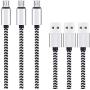 Micro USB Cable 10ft 3Pack by Ailun High Speed 2.0 USB A Male to Micro USB Sync Charging Nylon Braided Cable for Android Phone Charger Cable Tablets Wall and Car Charger Connection Silver&Blackwhite