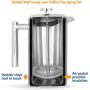 MIRA 20 oz Stainless Steel French Press Coffee Maker | Double Walled Insulated Coffee & Tea Brewer Pot & Maker | Keeps Brewed Coffee or Tea Hot | 600 ml