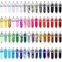 Bullet Shape Gemstone Pendant Hexagonal Chakra Crystal Pointed Quartz Pendants Artificial Stone with Storage Bag (64 Pieces)