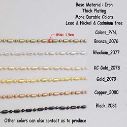 ZCNest 32.8 Ft(10m) Gold Beads Ball Chains for Jewelry Making Set, with Connector Clasps+Pinch Bails, Cable Link Craft Chain Findings for Necklace Bracelet Earring DIY Wide 1.5mm_2079-B