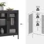 SONGMICS Metal Storage Cabinet with Mesh Doors, Multipurpose Storage Rack, 3-Tier Office Cabinet, Max. Load Capacity 55 lb per Tier, Black UOMC002B01 SONGMICS Metal Storage Cabinet with Mesh Doors, Multipurpose Storage Rack, 3-Tier Office Cabinet, Max. Load Capacity 55 lb per Tier, Black UOMC002B01