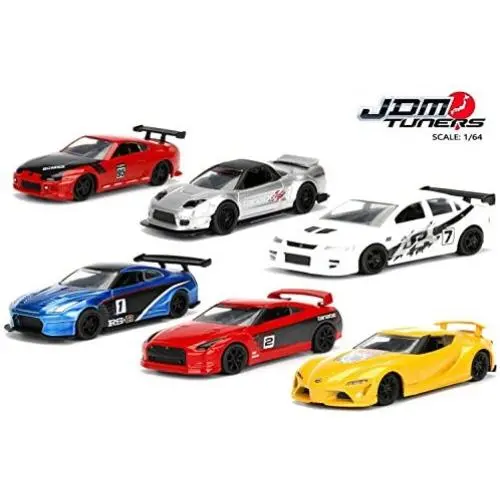 Jada 1:64 Metal JDM Tuners Wave 1B Assortment 6pc Diecast Car Set IN BLISTER PACKS