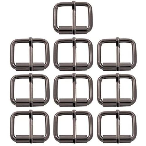 BIKICOCO 1 x 4/5 Roller Pin Buckles Handmade Hardware for Bags Leather Belt Webbing Straps, Gunmetal - Pack of 10