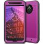 CinoCase Moto X4 Case, X4 Phone Case Heavy Duty Protective Case Hybrid TPU Bumper Shockproof Case with Brushed Metal Texture Hard PC Back for Moto X4 Purple