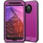 CinoCase Moto X4 Case, X4 Phone Case Heavy Duty Protective Case Hybrid TPU Bumper Shockproof Case with Brushed Metal Texture Hard PC Back for Moto X4 Purple