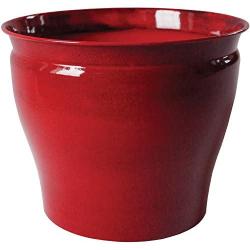 Robert Allen MPT01599 Avery Classic Ironstone Metal Planter Flower Pot, 8 Inch, Autumn Blaze