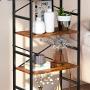 CosyStar 5-Tier Tall Bookcase, Rustic Wood and Metal Standing Bookshelf, Industrial Vintage Book Shelf Unit, Open Back Modern Office Bookcases