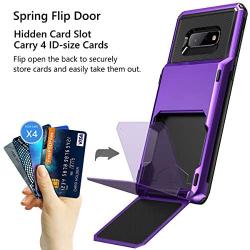 Vofolen Case for Galaxy S10e Case Wallet [4 Card Pocket] Card Holder Slot Scratch Resistant Dual Layer Protective Bumper Tough Rubber Armor Hard Shell Cover Case for Samsung Galaxy S10 E (Purple)