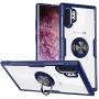 Galaxy Note 10+ Plus/Pro/5G Case,WATACHE Crystal Clear Carbon Fiber Design Armor Protective Case with 360 Degree Rotation Finger Ring Grip Holder Kickstand for Galaxy Note 10+/Plus,Blue