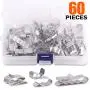 Rustark 60 Pieces Stainless Steel Cable Clips kit with 34 mm 23mm 14mm Wiring Frame Clip PV Module Wire Management for Solar Application Trailer Boat Auto Rustark 60 Pieces Stainless Steel Cable Clips kit with 34 mm 23mm 14mm Wiring Frame Clip PV Module Wire Management for Solar Application Trailer Boat Auto