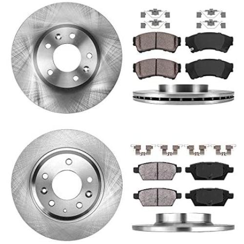 Callahan CRK13624 FRONT 299mm + REAR 280mm Premium 5 Lug [4] Brake Rotors + Ceramic Brake Pads + Clips [fits 2006-2012 Ford Fusion|2007-2012 Lincoln MKZ|2006-2013 Mazda 6|2006-2011 Mercury Milan]