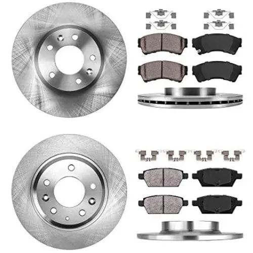 Callahan CRK13624 FRONT 299mm + REAR 280mm Premium 5 Lug [4] Brake Rotors + Ceramic Brake Pads + Clips [fits 2006-2012 Ford Fusion|2007-2012 Lincoln MKZ|2006-2013 Mazda 6|2006-2011 Mercury Milan]