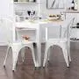Furmax Metal Chairs Indoor/Outdoor Use Stackable Chic Dining Bistro Cafe Side Chairs Set of 4 (Distressed White) Furmax Metal Chairs Indoor/Outdoor Use Stackable Chic Dining Bistro Cafe Side Chairs Set of 4 (Distressed White)