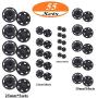 55 Sets Sew-on Snap Buttons Metal Snap Fastener Durable Press Studs Buttons for Sewing Clothing, 4 Sizes (Black)