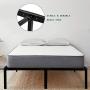 Metal Platform Bed Frame Queen Size Heavy Duty 14 Inch Beds No Box Spring Steel Slat Frames with Storage Black, AQ