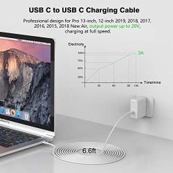 USB C to USB C Charging Cable, Cord Compatible with MacBook Pro, 12 inch, New Air 13 inch, 2020/2018 iPad Pro 12.9, 11, New Air 4, Google Pixel 2/3/4 XL, Nexus 6P, All PD USB C Charger, USB-IF, 6.6ft