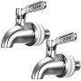 X-Chef Beverage Dispenser Spigot Replacement, Stainless Steel Metal Spigot for Glass Jar &amp; Drink Dispenser, Set of 2
