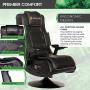X Rocker Pro Series 2.1 Vibrating Black Leather Foldable Video Gaming Chair with Pedestal Base and Headrest for Adult, Teen, and Kid Gamers - High Tech Audio and Wireless Capacity - Ergonomic Back Support