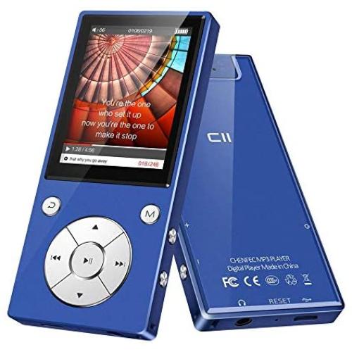 MP3 Player Bluetooth4.2 Built-in Speaker 16GB with 2.4 Inch TFT Color Screen Lossless Sound Music Video Player with FM Radio, Supports SD Card up to 128GB by DeeFec - Blue