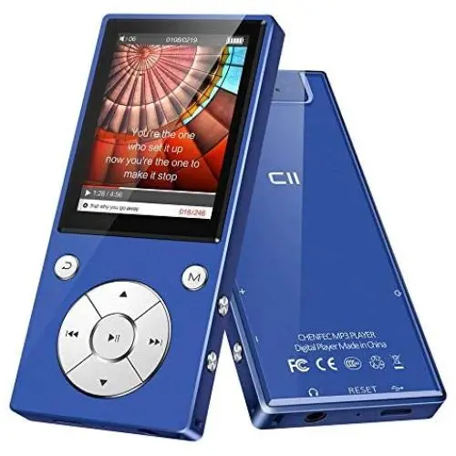MP3 Player Bluetooth4.2 Built-in Speaker 16GB with 2.4 Inch TFT Color Screen Lossless Sound Music Video Player with FM Radio, Supports SD Card up to 128GB by DeeFec - Blue MP3 Player Bluetooth4.2 Built-in Speaker 16GB with 2.4 Inch TFT Color Screen Lossless Sound Music Video Player with FM Radio, Supports SD Card up to 128GB by DeeFec - Blue