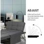 Diophros Folding Ottoman Sleeper Bed, 4 in 1 Multi-Function Adjustable Ottoman Sofa Bed Bench Guest Sofa Chair Convertible Sofa for Living Room (Dark Grey)