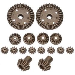 Keenso Pinion Gear Set, 16Pcs Metal Differential Gear Crown Gear Reduction Gear Upgrade Parts for Wltoys 12428 12423 RC Accessory