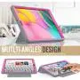 SEYMAC stock Case for Galaxy Tab A 10.1 , 3-Layer Lightweight Shock-Proof Cover with [Screen Protector] Stand [Clear Back] for Samsung Galaxy Tab A 10.1 SM-T510/T515/T517 (Gray/Rose)