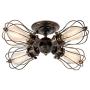 Vintage Ceiling Light Industrial Semi-Flush Mount Ceiling Light Metal Fixtures Painted Finish; Moonkist (with 4 Light) (Bronze)