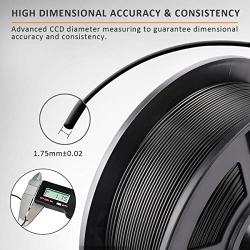 PLA 3D Printer Filament, SUNLU PLA Filament 1.75mm, Dimensional Accuracy +/- 0.02 mm, 1 kg Spool, 1.75mm, PLA Black