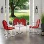 Crosley Furniture Griffith 4-Piece Metal Outdoor Conversation Set with Table, Loveseat, and 2 Chairs - Red