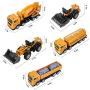 Construction Vehicle Truck Toy Set - 64PCS Kids Engineering Truck Playset with Play Mat, Crane, Cement, Fuel Truck, Wheel Loader with 3 Interchangeable Parts, Birthday for Boys Toddlers