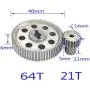 GINIHUIFISH 11184 Metal Spur Differential 64T Main Gear & 11181 21T Motor Gear RC Replacement Part for Redcat Volcano EPX HSP 1/10 Monster Truck Car GINIHUIFISH 11184 Metal Spur Differential 64T Main Gear & 11181 21T Motor Gear RC Replacement Part for Redcat Volcano EPX HSP 1/10 Monster Truck Car