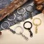 LANBEIDE 35Pcs 7 Colors Split Key Ring with Chain and Jump Rings, Keychain Ring Parts with 30mm Open Jump Ring and Connector for Crafting DIY Key Chain Accessories
