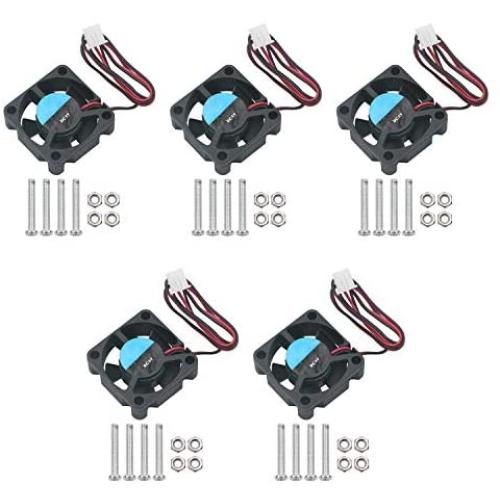 5PCS Raspberry Pi Fan Kesell Raspberry Pi DC Brushless CPU Cooling Fan 5V Heatsink Cooler Radiator with Accessories Screws