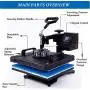 12X15 Inch Heat Press Machine for Shirt Combo 5-in-1 Digital Heat Press Machine Transfer Sublimation Swing Away Power Pressing Machine for Hat/Mug/Plate/Cap/T-Shirt Heat Press (Black) 12X15 Inch Heat Press Machine for Shirt Combo 5-in-1 Digital Heat Press Machine Transfer Sublimation Swing Away Power Pressing Machine for Hat/Mug/Plate/Cap/T-Shirt Heat Press (Black)