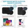 VOLPORT Mount Metal Plate, 6 Pack Metallic Plates with Adhesive Replacement for Car Magnetic Phone Mount Cradle-Less Holder Magnet Mount Phone Case Disc Sticker -2 Rectangle & 4 Round Black iPhone 12