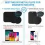 VOLPORT Mount Metal Plate, 6 Pack Metallic Plates with Adhesive Replacement for Car Magnetic Phone Mount Cradle-Less Holder Magnet Mount Phone Case Disc Sticker -2 Rectangle & 4 Round Black iPhone 12