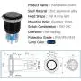19mm Latching Push Button Switches SPDT ON/Off Waterproof Black Metal 12V Ring LED with Wire Plug (Blue) 19mm Latching Push Button Switches SPDT ON/Off Waterproof Black Metal 12V Ring LED with Wire Plug (Blue)