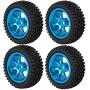 LAFEINA 1:10 RC Rally Car Tires Rubber Tires and Alloy Wheel Rims for Tamiya HSP HPI Kyosho 4WD 1:10 1:16 RC On Road Car Parts (Blue)