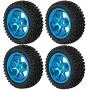 LAFEINA 1:10 RC Rally Car Tires Rubber Tires and Alloy Wheel Rims for Tamiya HSP HPI Kyosho 4WD 1:10 1:16 RC On Road Car Parts (Blue)